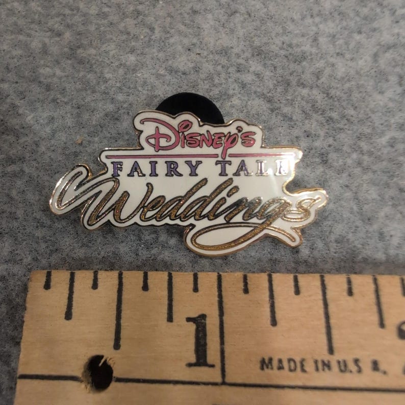 Disney's Fairy Tale Weddings 2004 Official Trading Pin White Gold Tone Logo image 2
