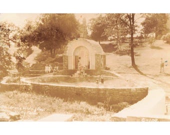 Vintage 1928 Unity Farm Childrens Wading Pool RPPC Postcard Lee's Summit MO
