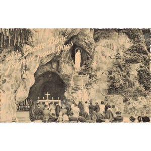 Jahrgang 1960 Lourdes Frankreich Grotto Miraculeuse Postkarte Unserer Lieben Frau Massabielle VG Bild 1