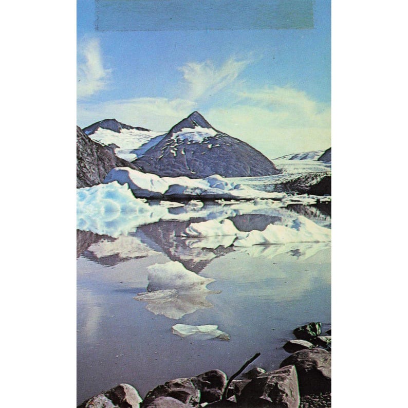 Portage Glacier Alaska Chrome Postcard Plastichrome Gordon Munger P45062 image 1