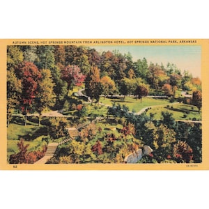 Hot Springs National Park Arkansas Linen Postcard Curt Teich 2A-H1010 c1940s image 1