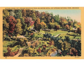 Hot Springs National Park Arkansas Linen Postcard Curt Teich 2A-H1010 c1940s
