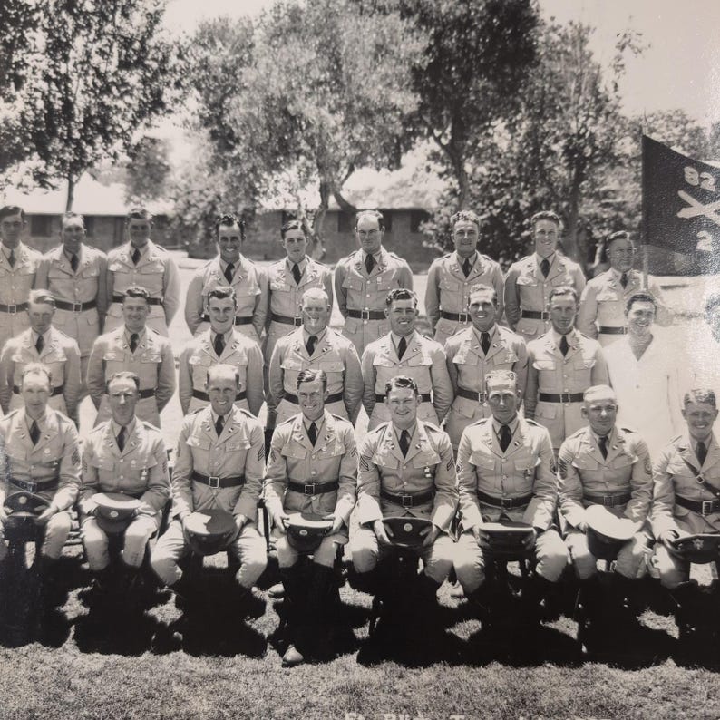 1937 Vtg Fort Bliss Texas US Army Company B Panoramic Photo 82nd Reg 2nd Btn image 6