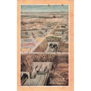 Vintage 1910 Postcard Erie Railroad Bergen Hill Tunnels Jersey City New Jersey image 1