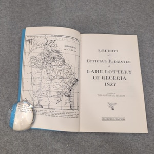 Reprint Official Register Land Lottery of Georgia 1827 Martha Lou Houston 1992 image 2