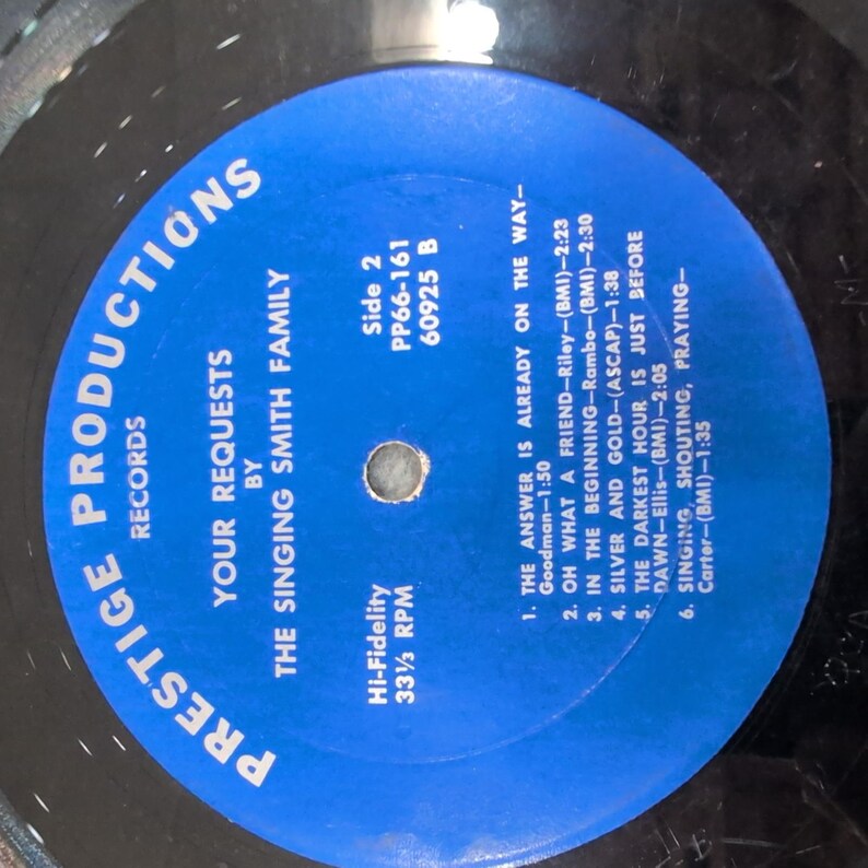 The Singing Smith Family Your Requests Vinyl-lp Prestige Productions PP66-161 VG afbeelding 4