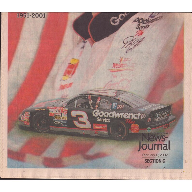 Dale Earnhardt – Amerikanische Legende – Daytona News-Journal 2002 – Gedenkseite Bild 2