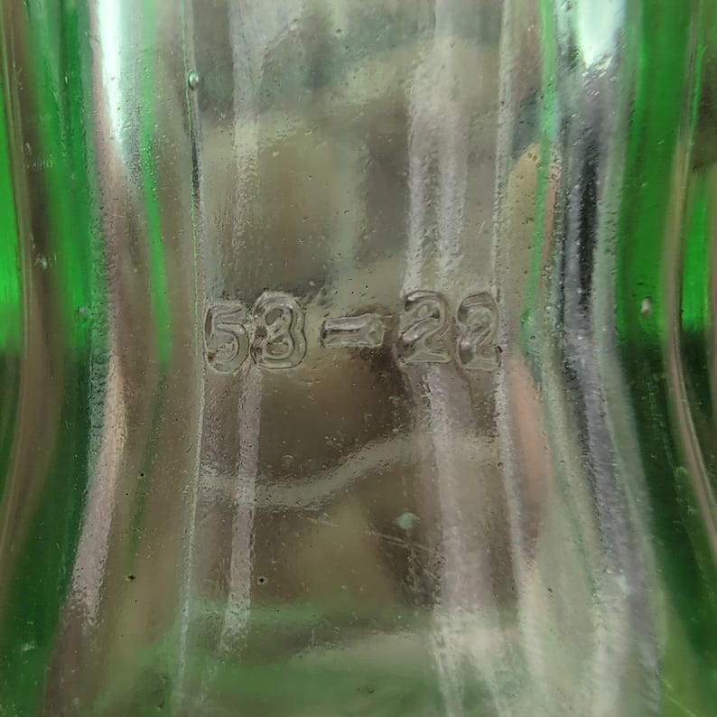 Vintage Coca-Cola Anniston Alabama 1958 Hobbleskirt Green Glass Coke Bottle 6oz image 3