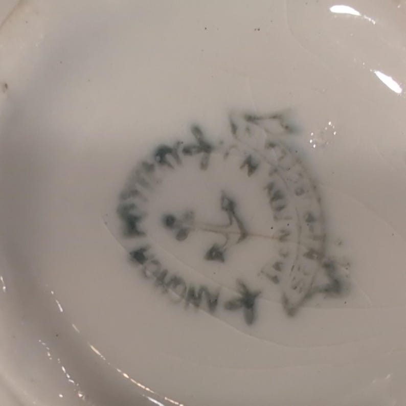 Anchor Pottery Antique Floral Pansy Shaving Mug Scuttle White Ceramic NA309 image 5