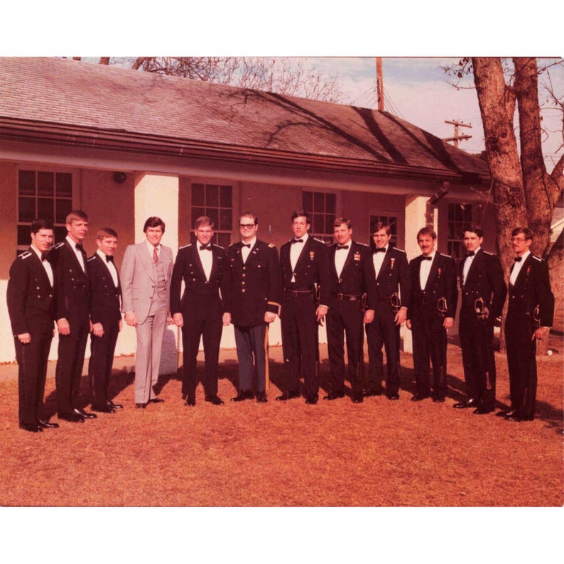Vintage 1970s Military Wedding Lot 6 Photos Mess Dress Church Christmas 4x5 image 1