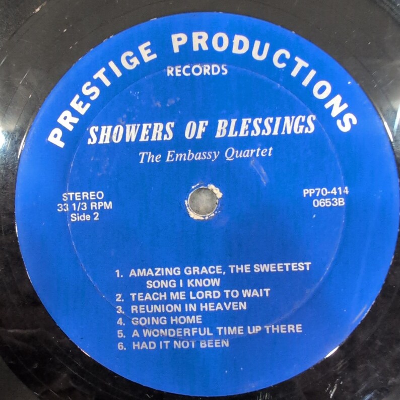 Die Botschaft Quartett Showers of Blessings Vinyl LP Prestige Produktionen PP70-414 Bild 2