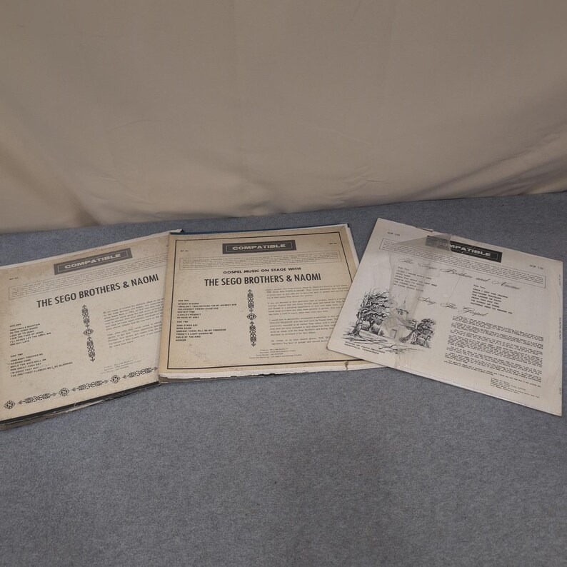 The Sego Brothers and Naomi Gospel Vinyl Record Lot of 3 Somebody Touched Me LPs image 2