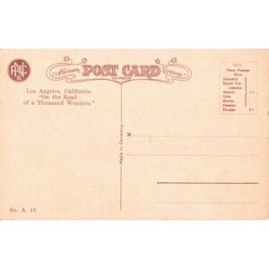 Vintage-Postkarte vom Central Park Auditorium in Los Angeles, Kalifornien, geteilte Rückseite, Newman Bild 2
