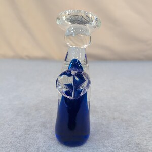 Vintage Murano Cobalt Blue Glass Angel Candle Holder MCM Style image 1