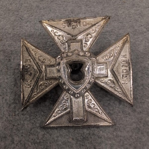 Vintage Tempelritter In hoc signo Vinces Cross Schwert Scheide Emblem silber Bild 1