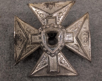 Bainha de espada vintage dos Cavaleiros Templários, Signo Vinces Cross, em prata.