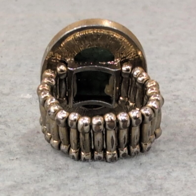 Vintage Oval Turquoise Style Gemstone Ring Gold Tone Adjustable Band Statement image 2