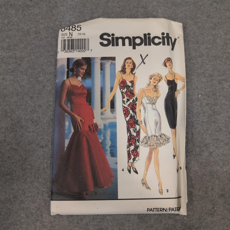 Simplicity 8485 Misses Evening Gown Cocktail Dress Sewing Pattern Size 10-14 image 1