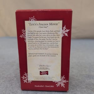 Hallmark Keepsake I Love Lucy Lucys Italian Movie 2003 Ornament QXI8387 Movement image 2