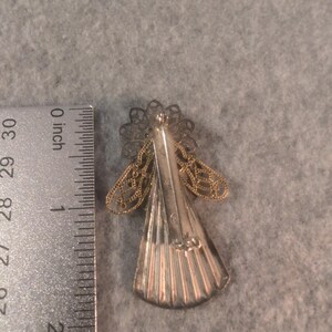 Vintage Angel Brooch Pin Filigree Wings Gold Tone Silver Tone Festive Accessory image 2