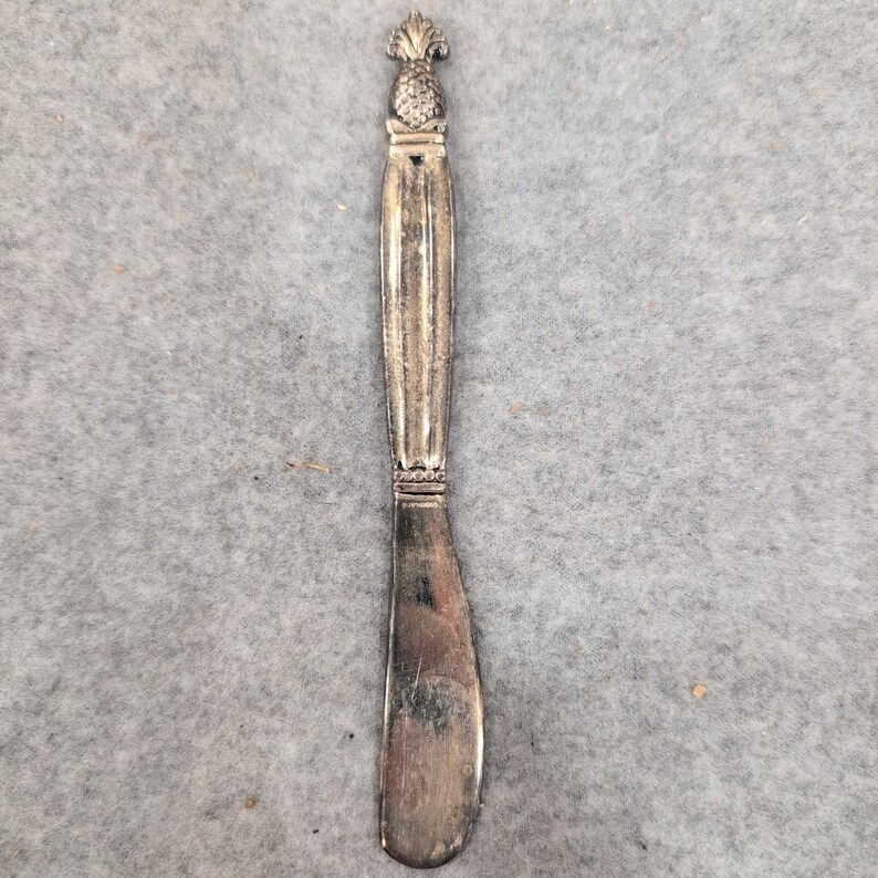Godinger Silver Plated Pineapple Finial Butter Spreader Cheese Knife Fluted image 2