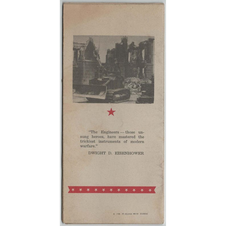 1946 US Army Corps of Engineers WWII Overseas History Fold-Out Brochure VG image 2