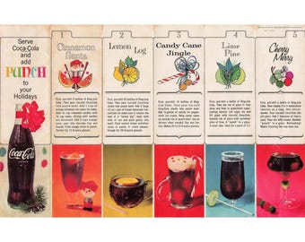 Coca Cola Christmas Holiday Punch Recipe Print Vintage Wall Art Decor