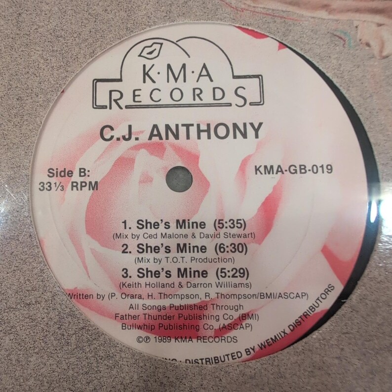 C.J. Anthony You Are My Starship She's Mine 12 Inch Vinyl Single 1989 KMA-GB-019 image 3