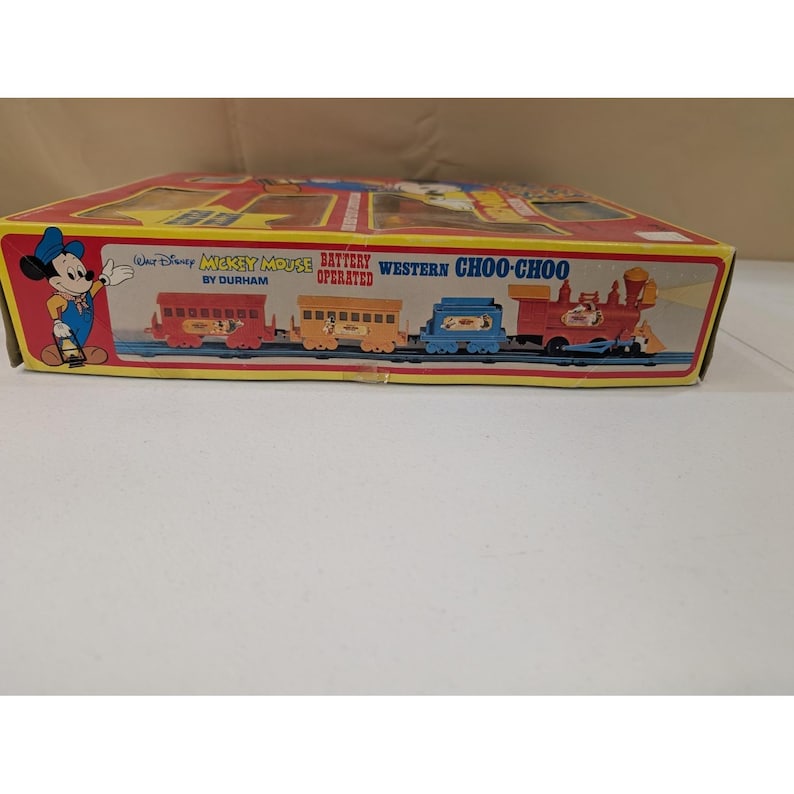 Ensemble vintage de train Western Choo-Choo MICKEY MOUSE par Durham - Boîte effet vieilli image 5
