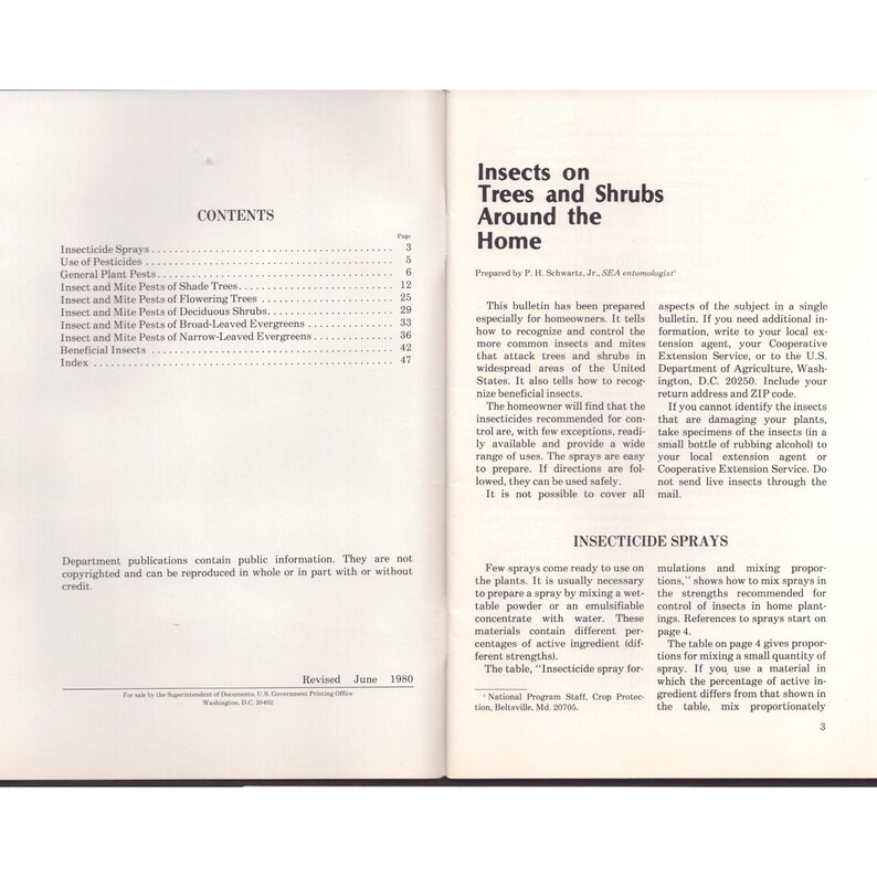 Insects on Trees and Shrubs Around the Home USDA Bulletin 214 Vintage 1980 image 2