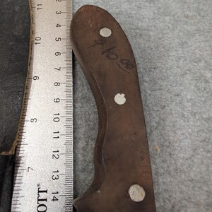 Vintage Fixed Blade Hunting Knife Pakistan Stainless Wood Handle Leather Sheath image 6