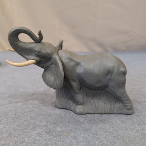 Vintage Avon Majestic Elephant Wild Country After Shave Decanter Grey Glass image 1
