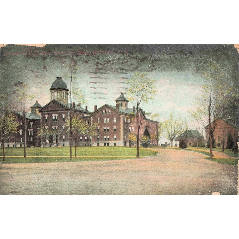 Vintage 1909 NY State School for the Blind Postcard Batavia New York Litho image 1