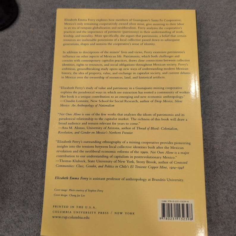 Not Ours Alone Elizabeth Emma Ferry Mexico Mining Anthropology 2005 Paperback image 4