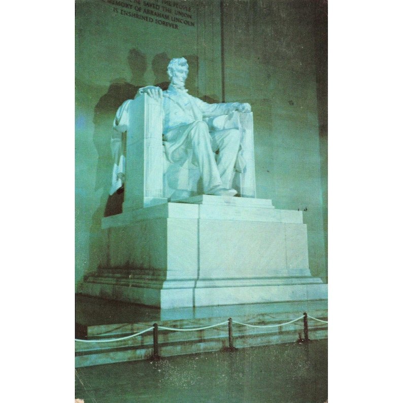 Vtg 1969 Lincoln Memorial Postcard Ebb Tide Restaurant Dennisport MA Postmark image 1