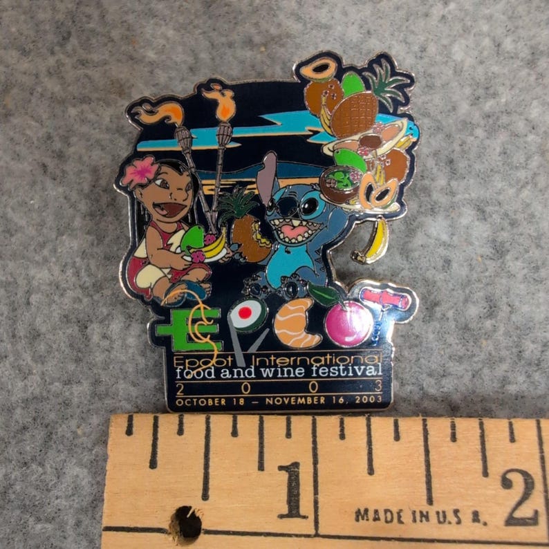 Disney Epcot Food and Wine Festival 2003 Lilo Stitch Pin Limited Edition 3500 image 2