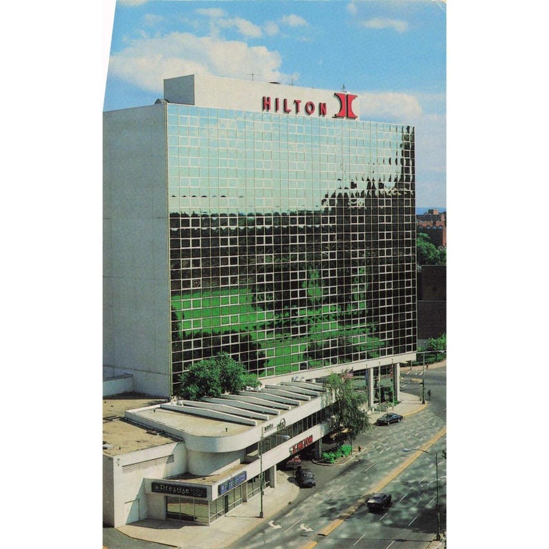Vintage The Parkview Hilton Hartford CT Hotel Travel Souvenir Postcard image 1