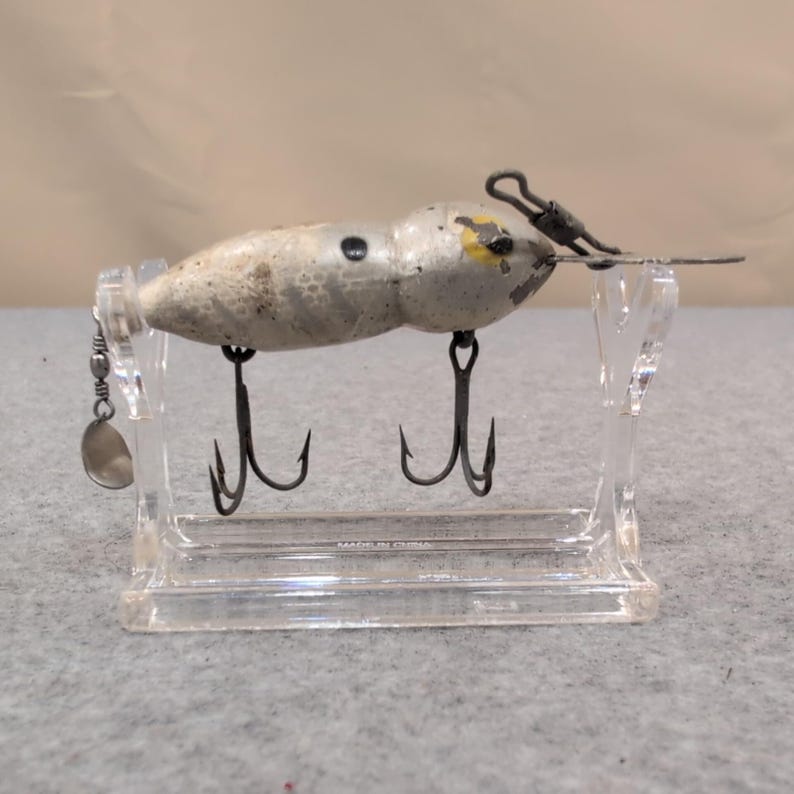 Vintage Whopper Stopper Hellbender Fishing Lure Metal Wobbler Lure Double Hooks image 2