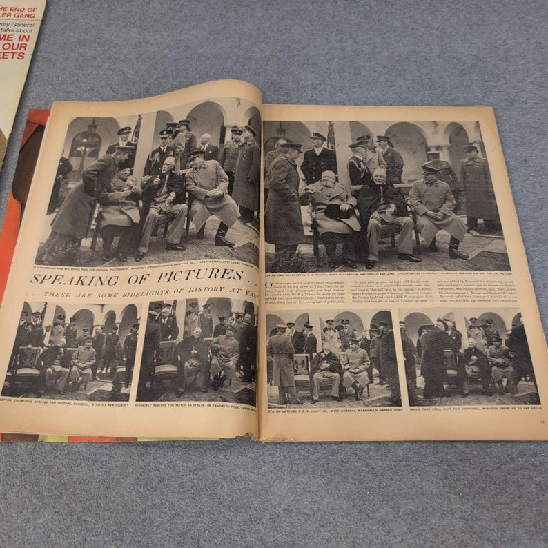 Vintage LIFE Magazine April 9 1945 Iwo Jima Cover WWII Yalta Conference History image 2