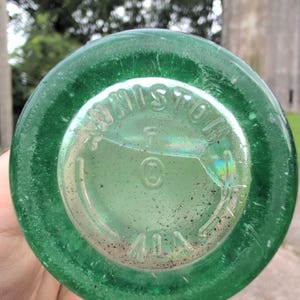 Vintage Coca-Cola Anniston Alabama 1957 Hobbleskirt Embossed Green Coke Bottle image 2