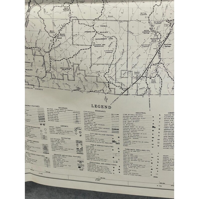 VTG 1978 Colbert County Alabama Highway Map 25" x 18" Tuscumbia Muscle Shoals image 3