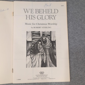 Lot of 20 We Beheld His Glory Robert Sterling SATB Christmas Worship Music 1987 image 3