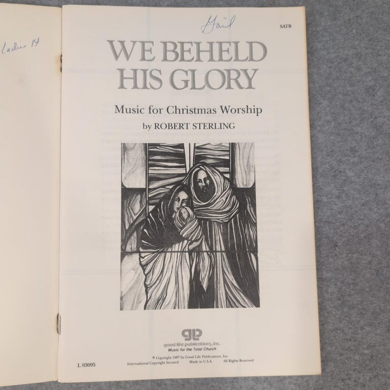 Lot of 20 We Beheld His Glory Robert Sterling SATB Christmas Worship Music 1987 image 3