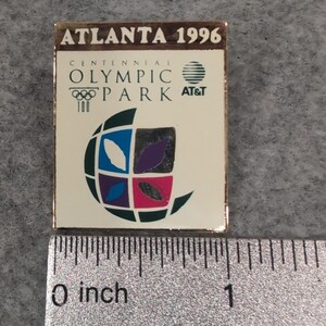 Atlanta 1996 Centennial Olympic Park AT&T Commemorative Pin Souvenir 1" × 1.25" image 3