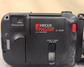 Minolta Master C-513 Compact VHS Camcorder VTU-500 Tuner Charger Manual Bundle