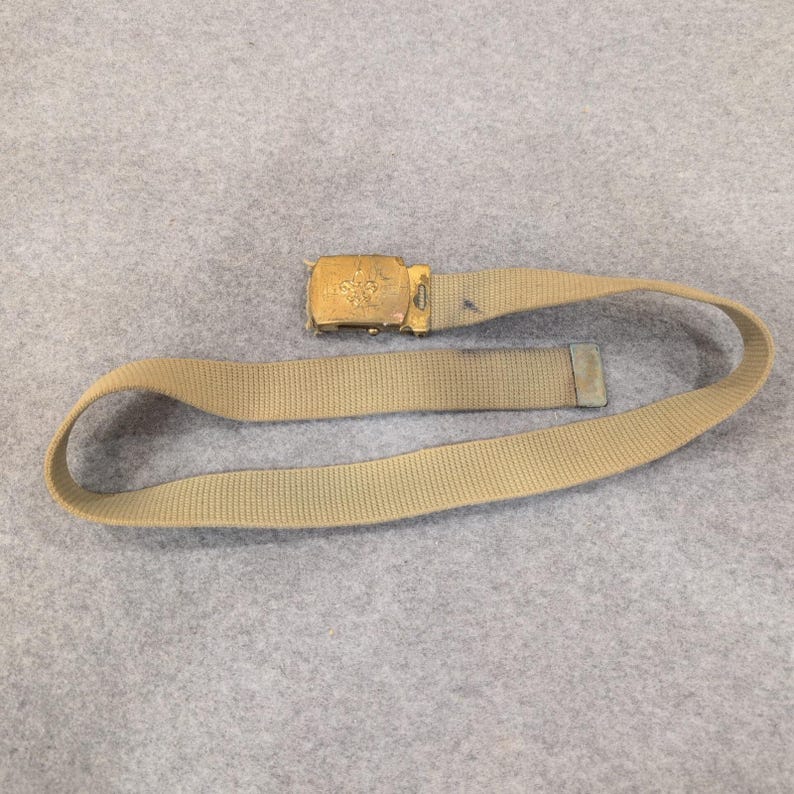 Vintage Boy Scouts of America Belt Buckle Web Belt Metal Brass Emblem 32 in image 1