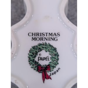 Papel Christmas Morning Tree Trinket Box Japan White Porcelain Gold Trim image 6