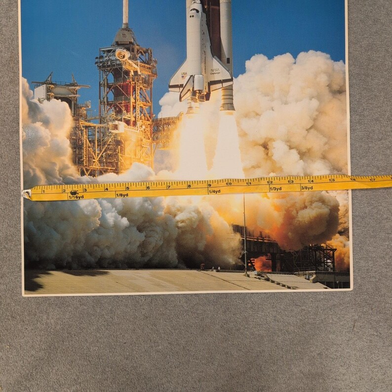 Vtg NASA Space Shuttle Challenger Launch Pad 39A Poster Kimball Concepts 20"×16" image 3