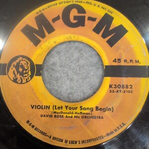 David Rose and His Orchestra Violin Summertime in Venice MGM 45 RPM K30882 image 1