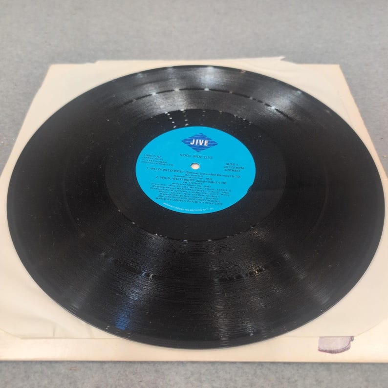 Kool Moe Dee Wild Wild West 30,3 cm vinyle simple 1988 Jive Records 1086-1-JD TB image 3